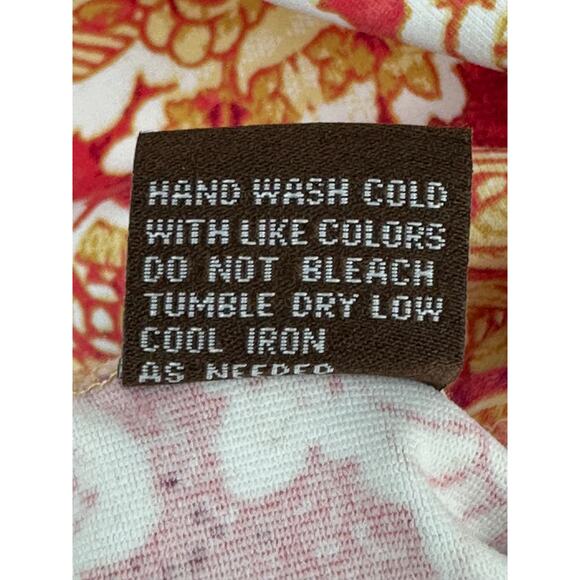 J. McLaughlin Pink and Yellow Floral Blouse 3/4 Sleeve Crewneck Resort Vacay XS - Picture 5 of 7